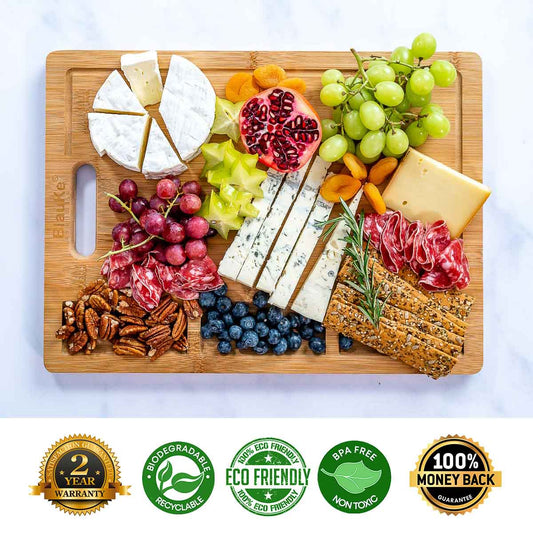 Extra Large Bamboo Cutting Board - 17x12.5 inch Wood Cutting Board for